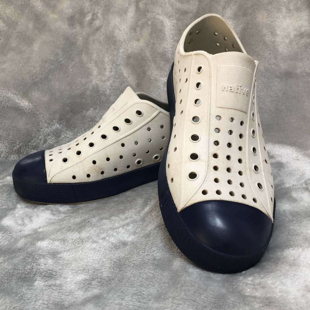 Light grey and navy blue native water shoes